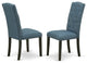 Celina Parson Chair With Black Leg And Linen Fabric - Set Of 2