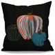 Pumpkin Spice Geometric Print Outdoor Pillow, Black, 16"x16"