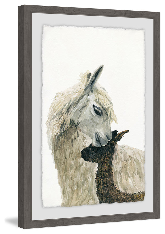 "Momma Lllama" Framed Painting Print, 12"x18"