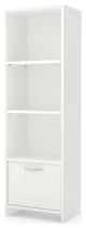 South Shore Step One 3-Shelf Bookcase with Door, Pure White