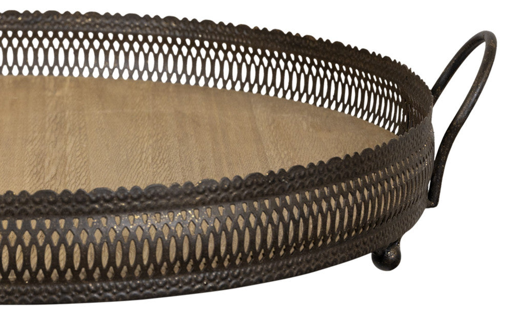 Antique Black Rimmed Decorative Tray