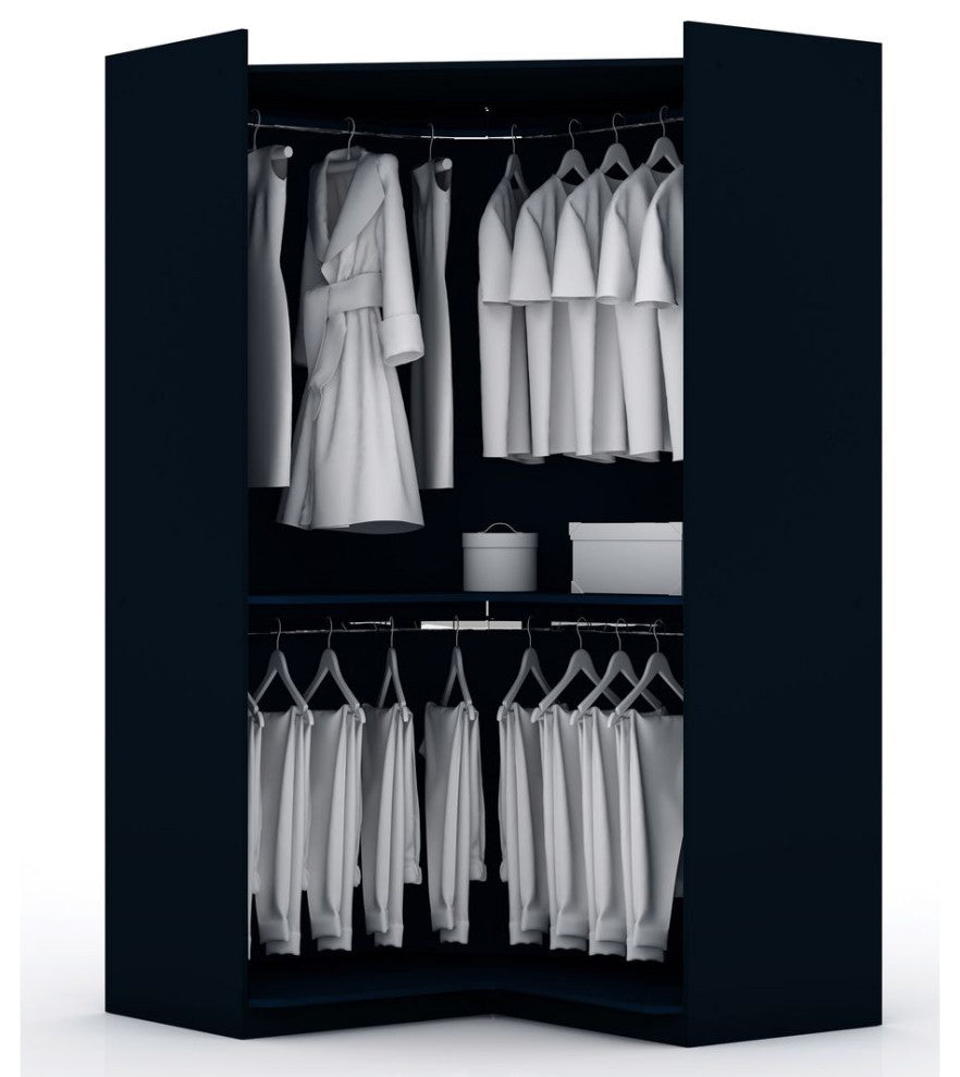 Mulberry Open 3 Sectional Corner Closet, Tatiana Midnight Blue