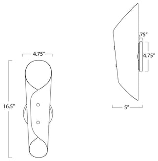 Vest Sconce, Blackened Brass and Natural Brass