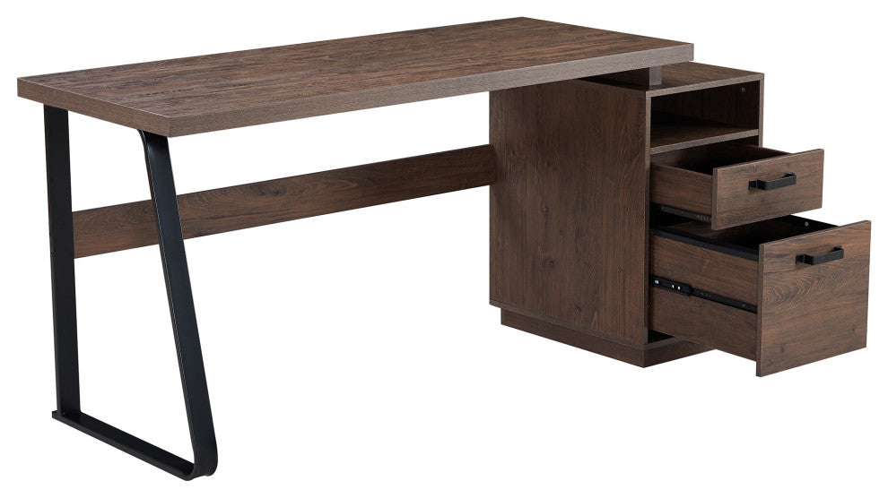 TATEUS Home Office Computer Desk Brown Writing Study Table
