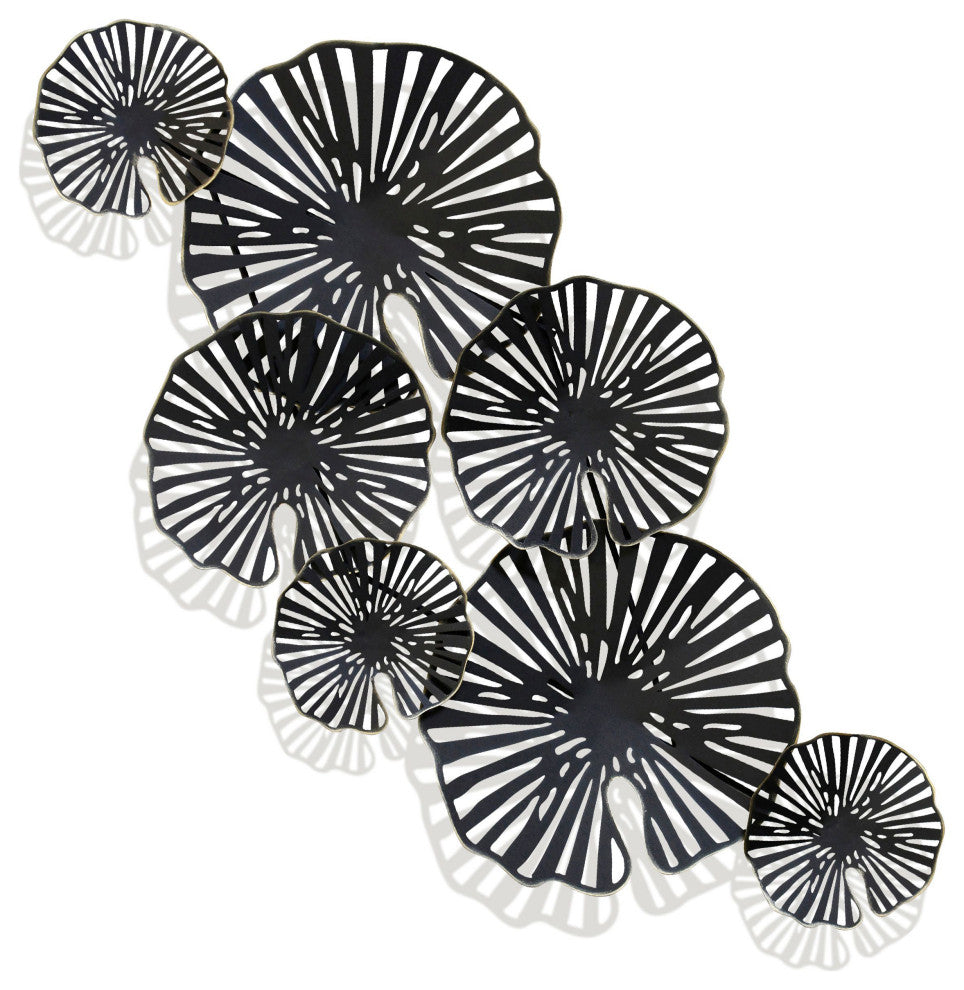 Lily Pads I Metal Wall Sculpture 41in w X 20in ht X 2in d