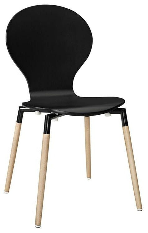 Modern Black Path Dining Wood Side Chair