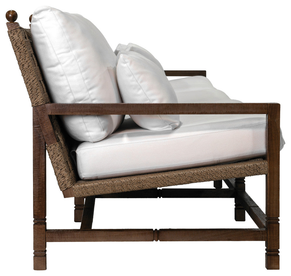 Vaterra Teak And Rattan Patio 3-Seat Sofa