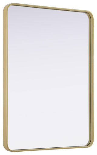 Home Living Contour Metal Rectangle Mirror 30x40, Brass