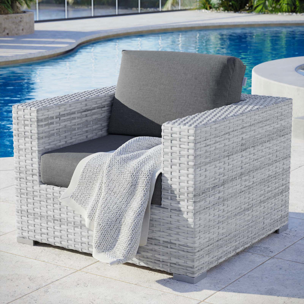 Convene Outdoor Patio Armchair Light Gray Charcoal
