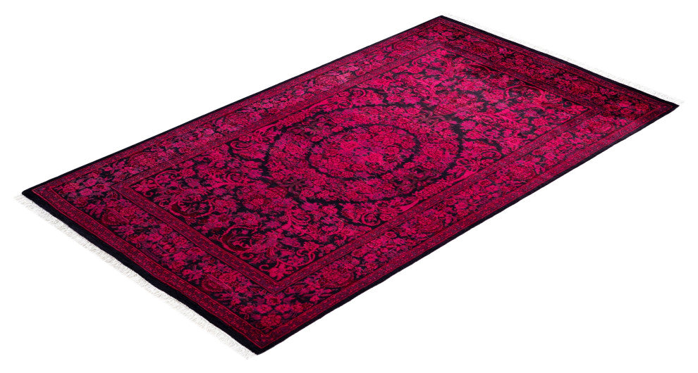 Overdyed One-of-a-Kind Hand-Knotted Area Rug Pink, 3' 1" x 5' 4"