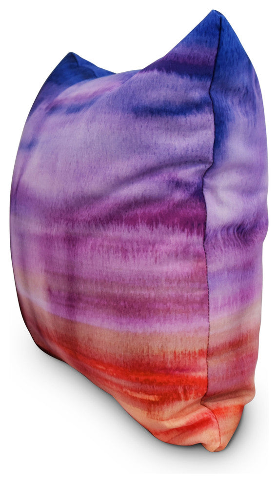 Sunset Beauty Multi Color Stripe Print Outdoor Decorative Throw Pillow, 18"