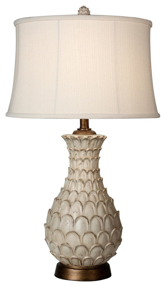 Jane Seymour -Westlake Table Lamp with Round Self Fabric Trimmed Shade