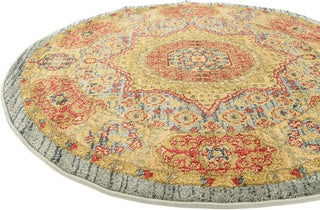 Unique Loom Light Blue Hamilton Palace 3' 3 x 3' 3 Round Rug