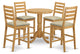 5 Pc Dining Counter Height Set - High Top Table, 4 Counter Height Dining Chair