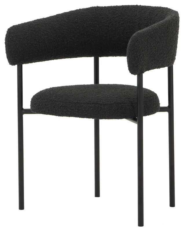 Cassia Licorice Boucle Fabric Dining Chair