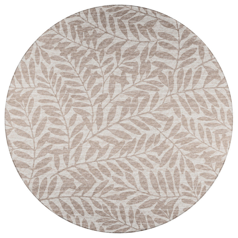 Indoor/Outdoor Sedona SN5 Putty Machine Washable 10' x 10' Round Rug