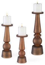 Uttermost 18045 Cassiopeia Glass Table Pillar Candle Holder - Set - Matte