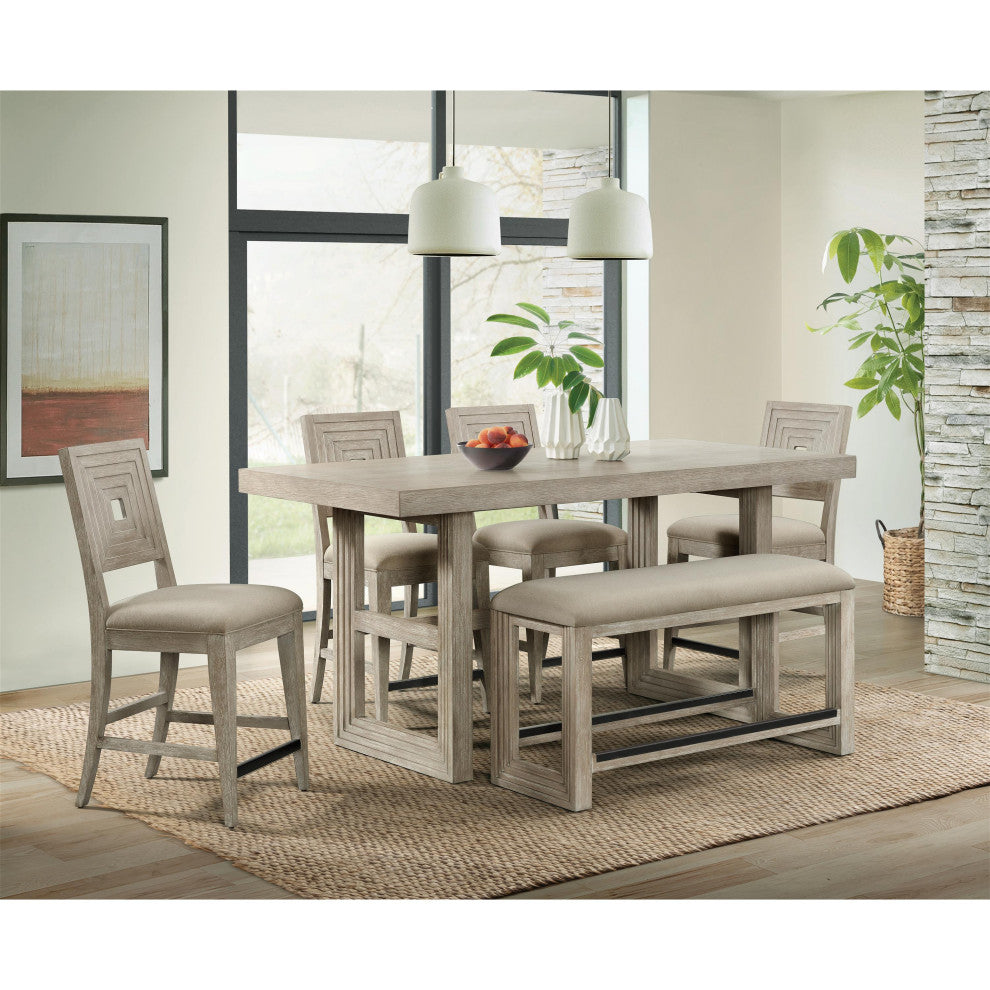 Riverside Furniture Cascade Upholstered Wood Back Counter Stool, Set of 2