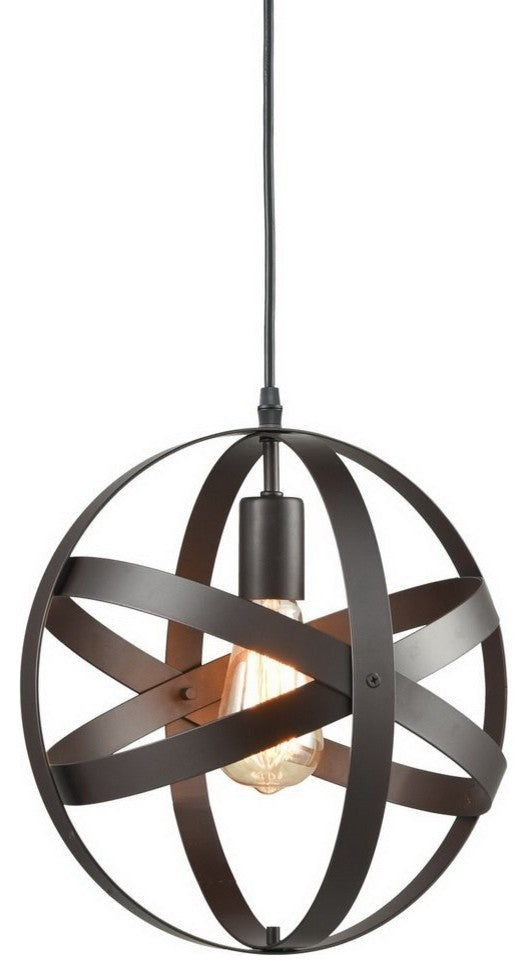 Industrial Metal Spherical Changeable Pendant Lighting, Oil Rubbed Bronze
