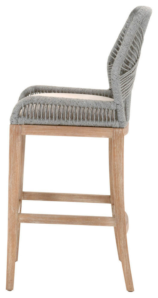 Wooven Upholstered Loom Barstool, Gray