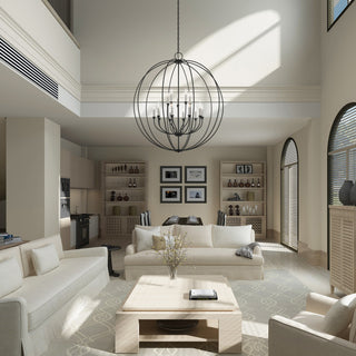 Livex Lighting 46690 Milania 15 Light 42"W Candle Style Globe - Black with