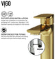 VIGO Norfolk 11" H Single Handle Single Hole Bathroom Vessel Faucet, Matte Brushed Gold