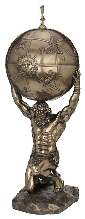 Atlas Carrying The Earth Tall Box Statue
