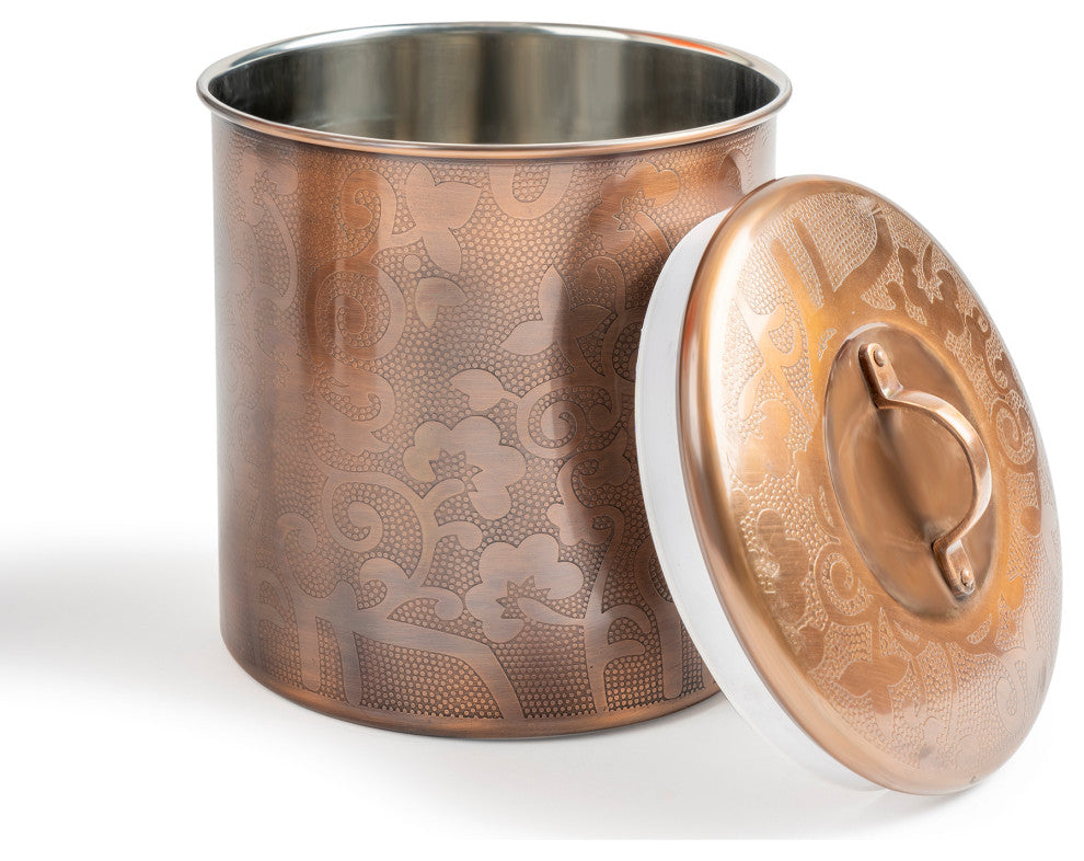 nu steel Etched Antique Copper 4 QT Canister