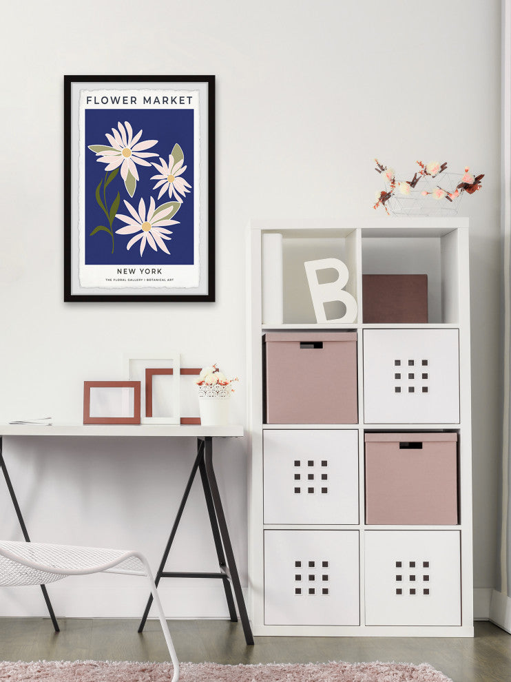 "Flower Market New York" Framed Painting Print, 8x12