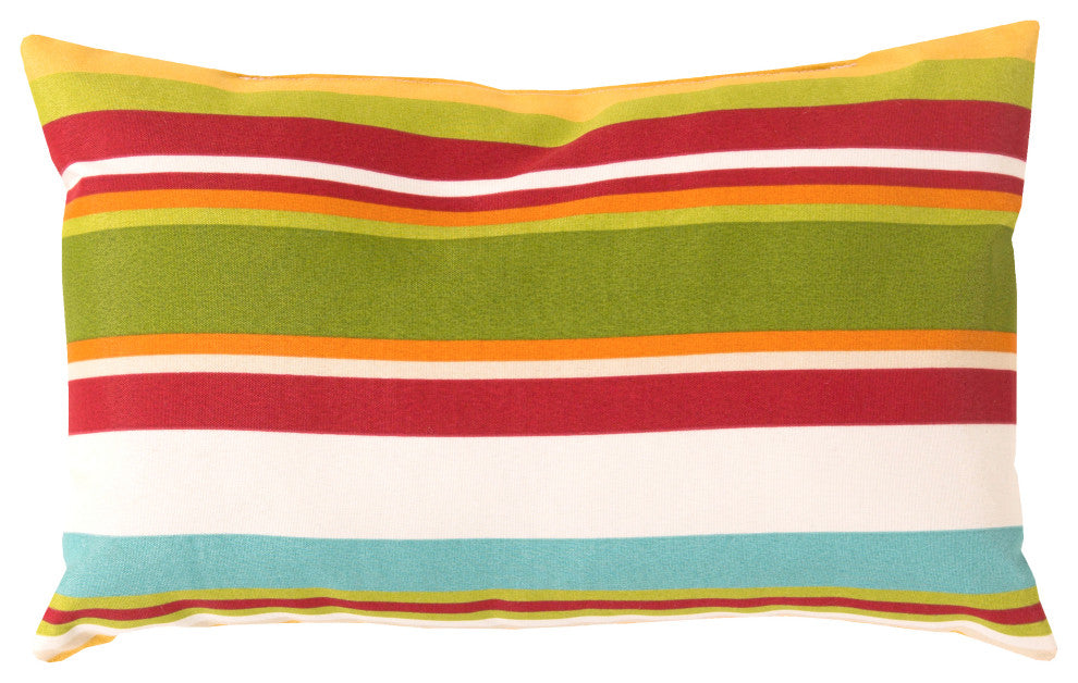 Surya Storm ZZ-418 22"x22" Pillow Cover, Red/Yellow/Cream/Lime/Aqua/Olive