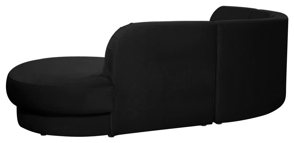 Rosa Velvet Upholstered 3-Piece Sectional, Black