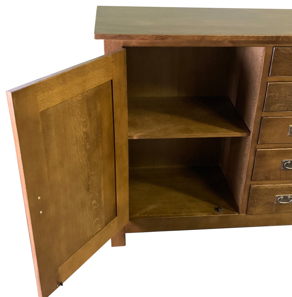 Mission 7 Drawer Sideboard with 2 Doors, Walnut (AW)