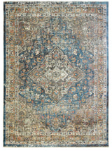 Oxford Castle Traditional Area Rug, Blue, 2'1"x7'5"