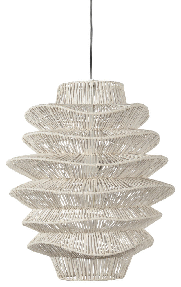 Barlow 1-Light Rattan Woven Pendant By Kosas Home, White