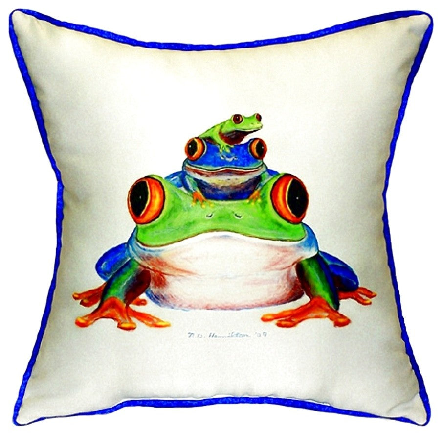Stacked Frogs Extra Large Zippered Pillow 22x22