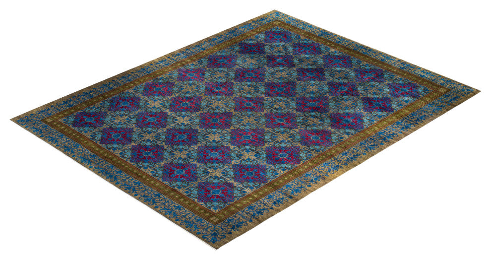 Suzani, One-of-a-Kind Handmade Area Rug Green, 15' 4" x 12' 3"