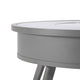 Leisuremod Walbrooke Patio Round Fire Pit Table With Aluminum Frame, Gray