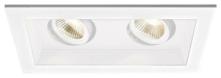 Mini Multiple LED Two-Light Remodel Housing With and-Light 2700K Flood, White