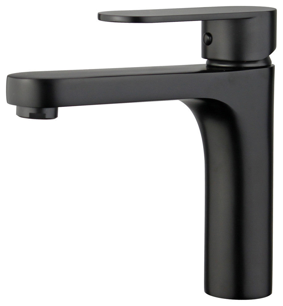 Donostia Single Handle Bathroom Vanity Faucet, Polished Chrome, Black