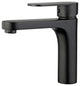 Donostia Single Handle Bathroom Vanity Faucet, Polished Chrome, Black