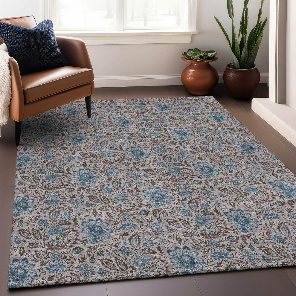 Premium Machine Washable Mayfield AMF660 Mocha 9' x 12' Rug
