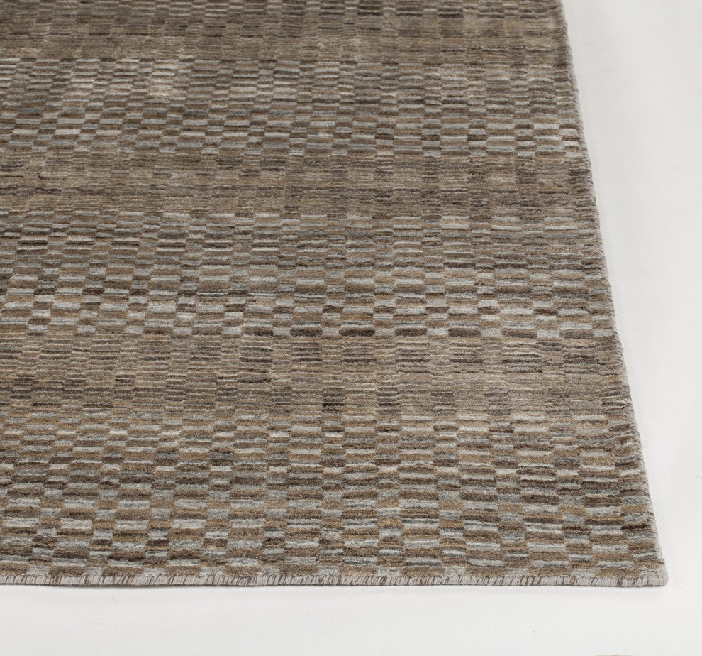Melina Handwoven Contemporary Rug, Brown/Silver, Rectangular 9'x13'