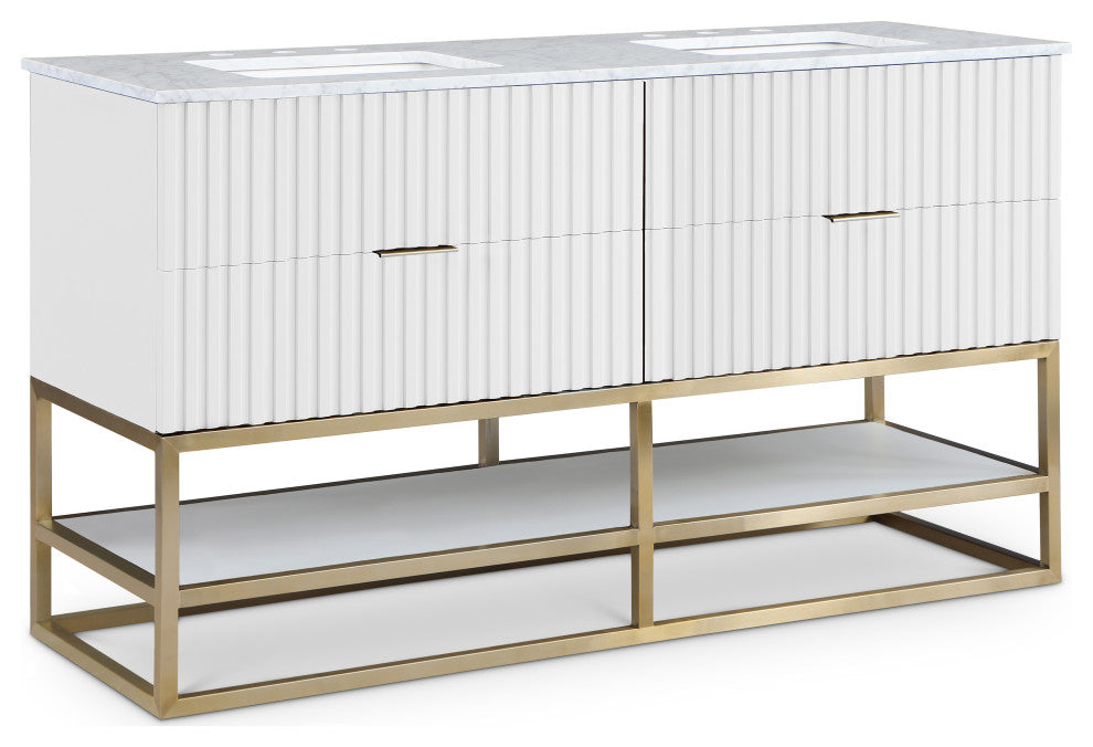 Monad Bathroom Vanity, White, 60" Wide