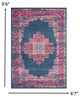 7' X 10' Blue Power Loom Area Rug