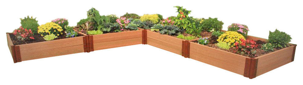 Classic Sienna Raised Garden Bed ï¿½Lï¿½ Shaped 12'x12'x11", 1" profile