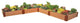 Classic Sienna Raised Garden Bed ï¿½Lï¿½ Shaped 12'x12'x11", 1" profile