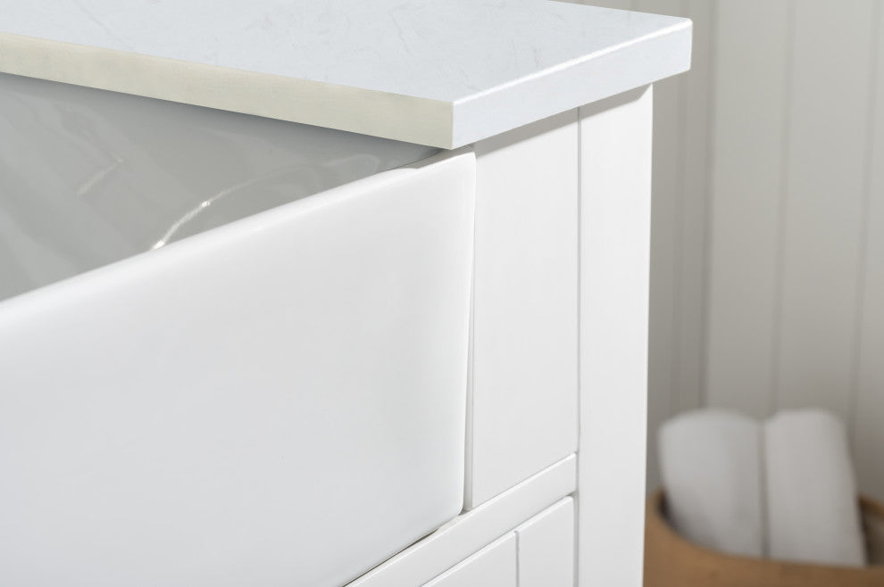 Burbank Transitional White 36" Single Vanity