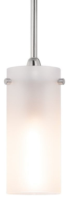 Effimero 1-Light Stem Hung Pendant Lamp, Frosted, Small, Polished Chrome