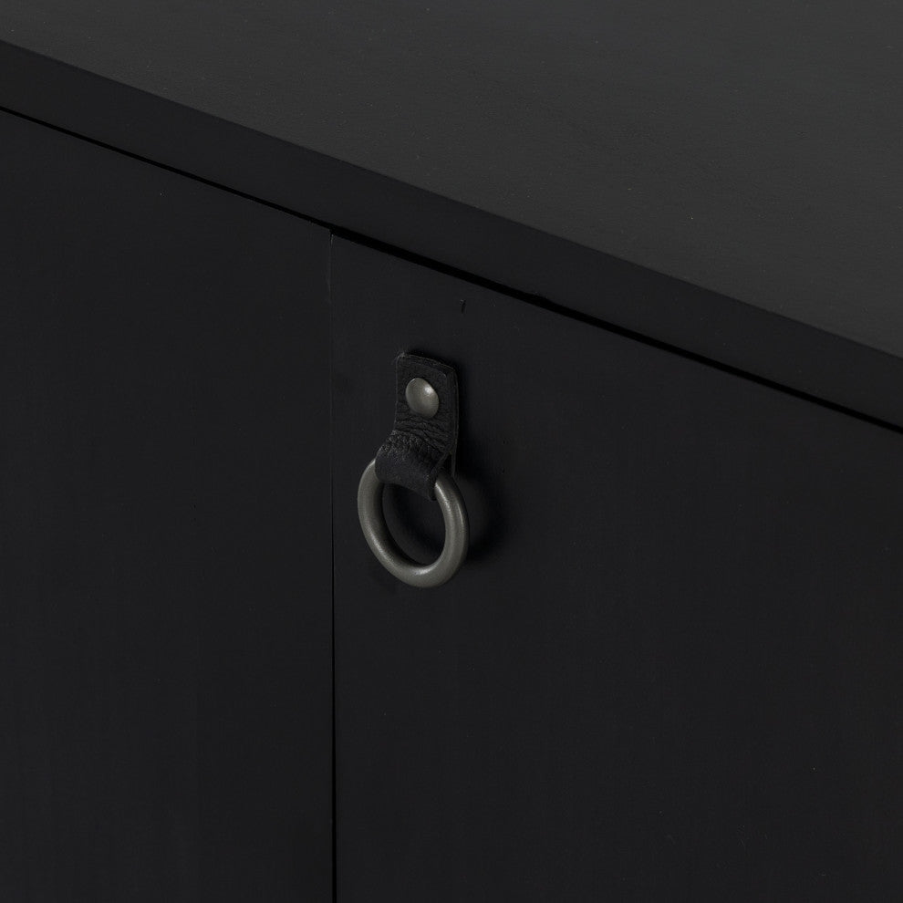 Isador Media Console, Black Wash Poplar
