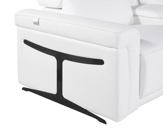 Giovanni 7-Piece 3-Power Reclining Italian Leather Sectional, White